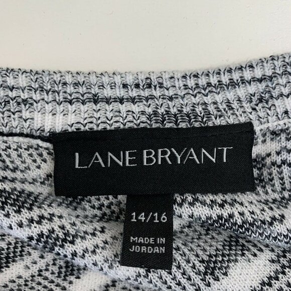 5/$25 Lane Bryant 14 16 Cardigan Button Up Sweater 3/4 Sleeve Black White - Picture 3 of 5
